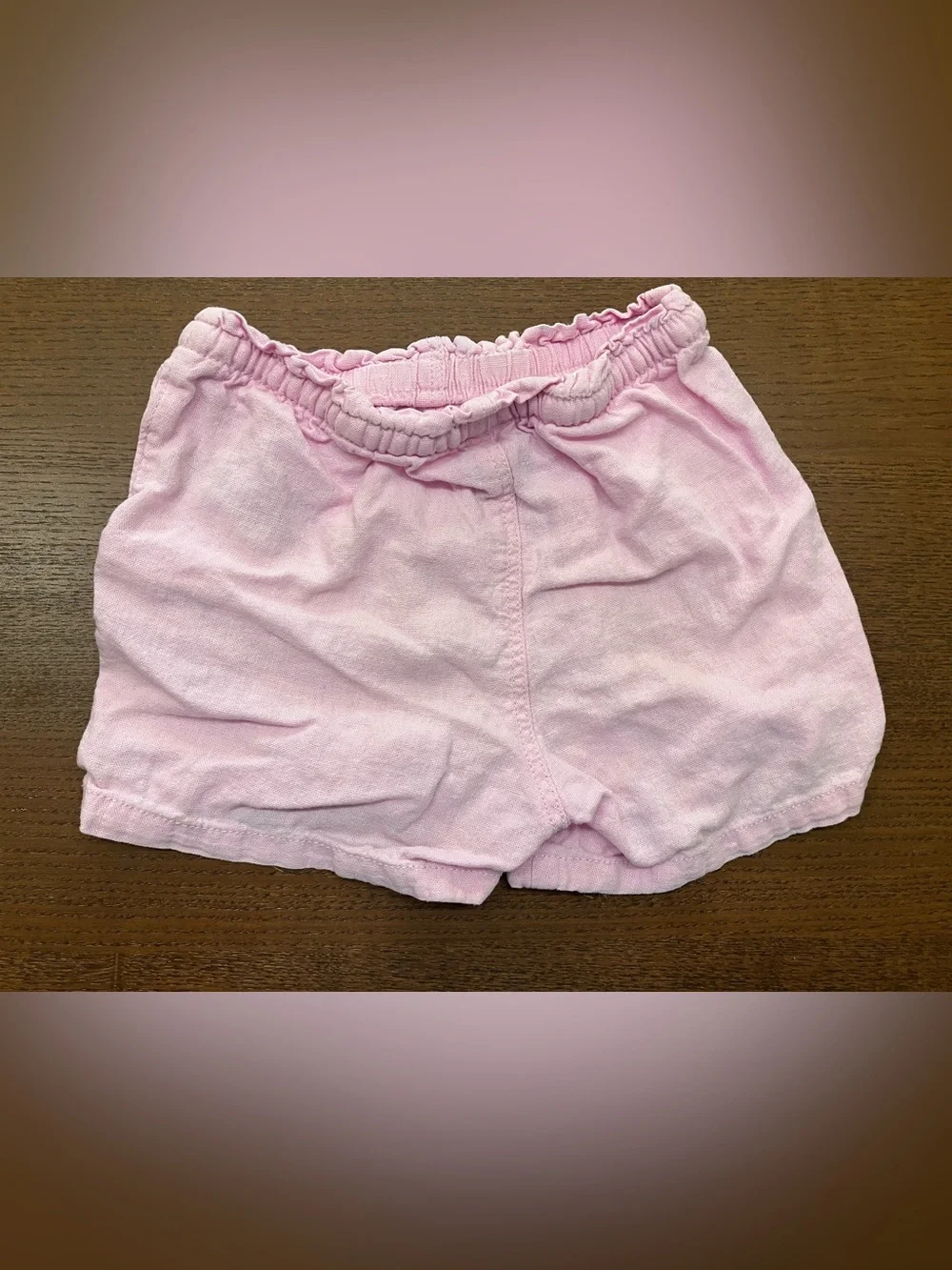 Old Navy Light Pink High-Waist Drawstring Linen-Blend Shorts